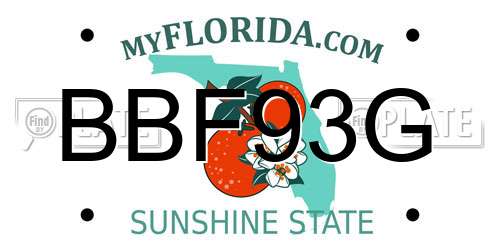 BBF93G Florida License Plate