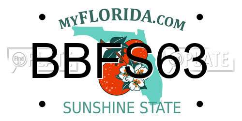 BBFS63 Florida License Plate
