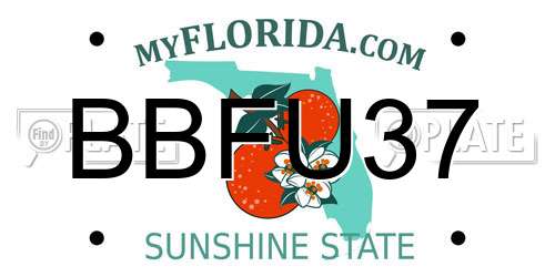 BBFU37 Florida License Plate