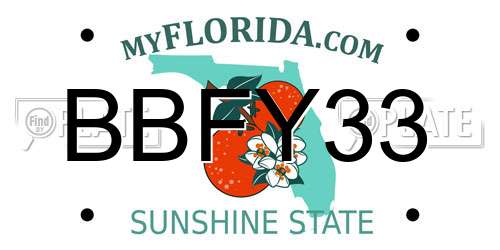 BBFY33 Florida License Plate