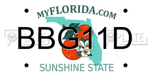BBG11D Florida License Plate