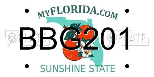 BBG201 Florida License Plate