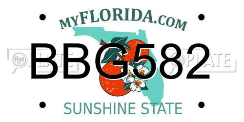 BBG582 Florida License Plate