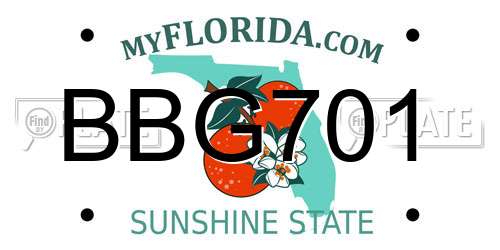 BBG701 Florida License Plate