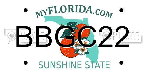 BBGC22 Florida License Plate