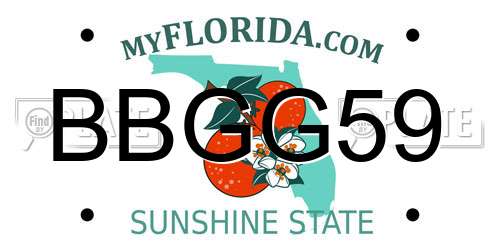 BBGG59 Florida License Plate