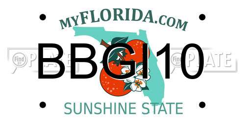 BBGI10 Florida License Plate