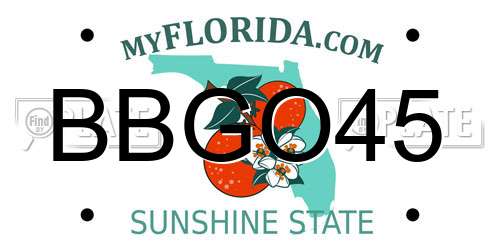BBGO45 Florida License Plate