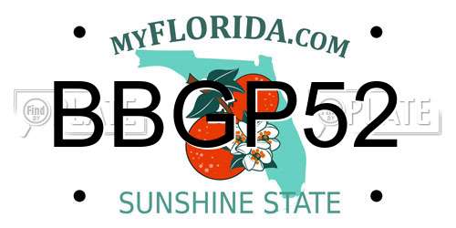 BBGP52 Florida License Plate