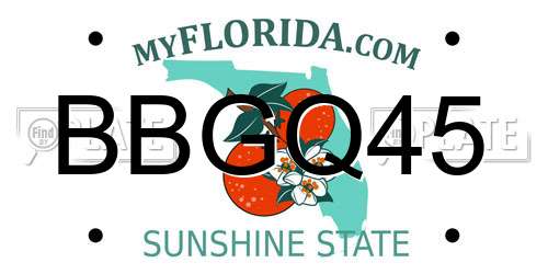 BBGQ45 Florida License Plate