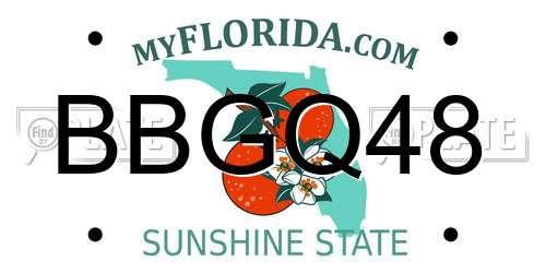 BBGQ48 Florida License Plate