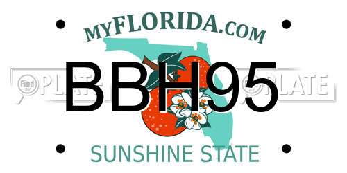 BBH95 Florida License Plate