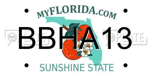 BBHA13 Florida License Plate