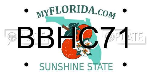 BBHC71 Florida License Plate