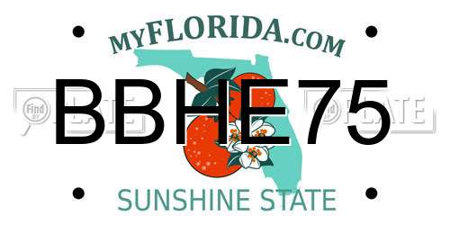 BBHE75 Florida License Plate