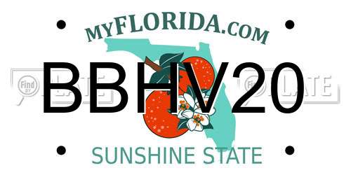 BBHV20 Florida License Plate