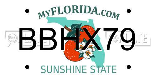 BBHX79 Florida License Plate