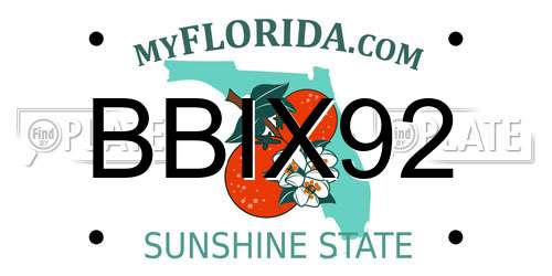 BBIX92 Florida License Plate