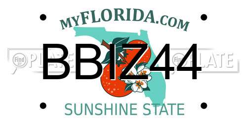 BBIZ44 Florida License Plate