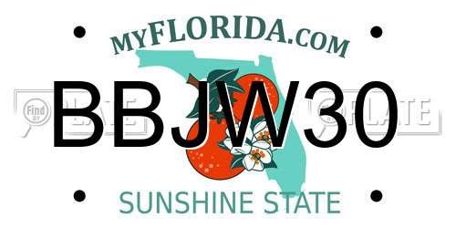 BBJW30 Florida License Plate