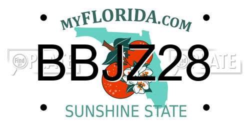 BBJZ28 Florida License Plate