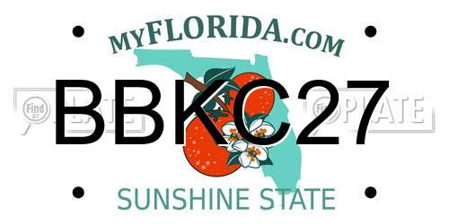 BBKC27 Florida License Plate