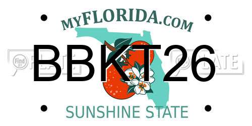 BBKT26 Florida License Plate