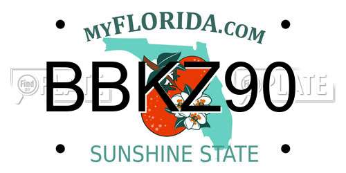BBKZ90 Florida License Plate