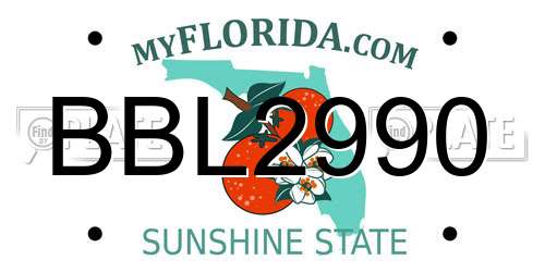 BBL2990 Florida License Plate
