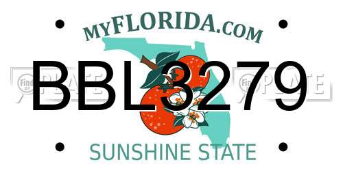 BBL3279 Florida License Plate