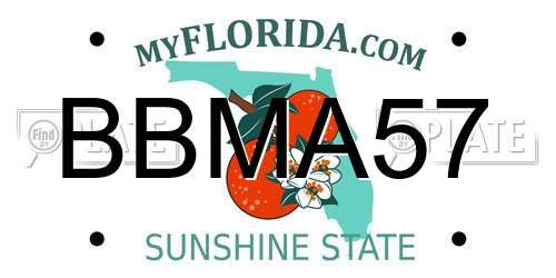 BBMA57 Florida License Plate