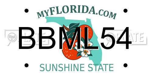 BBML54 Florida License Plate
