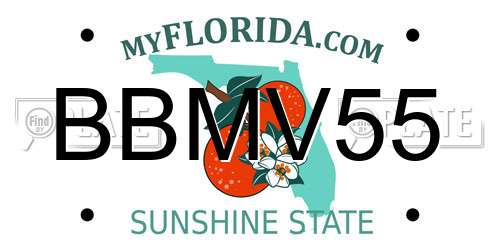 BBMV55 Florida License Plate