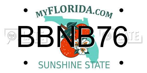 BBNB76 Florida License Plate