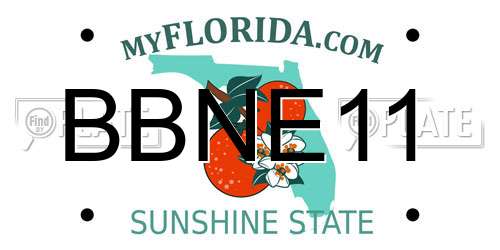 BBNE11 Florida License Plate