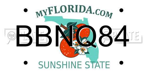 BBNQ84 Florida License Plate