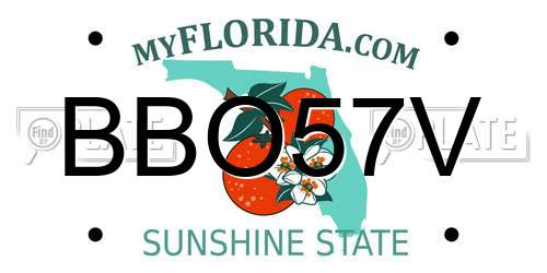 BBO57V Florida License Plate