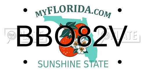 BBO82V Florida License Plate