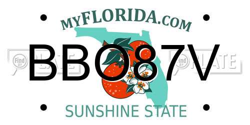 BBO87V Florida License Plate