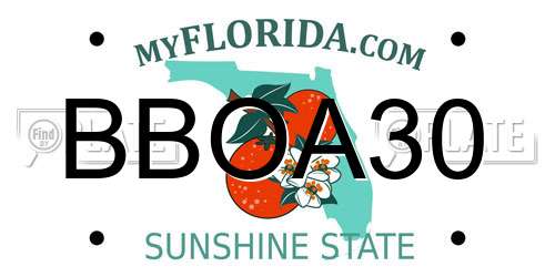 BBOA30 Florida License Plate