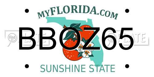 BBOZ65 Florida License Plate