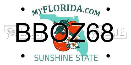 BBOZ68 Florida License Plate
