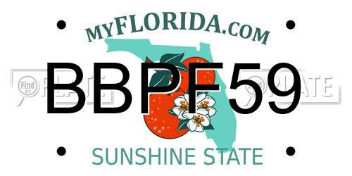 BBPF59 Florida License Plate