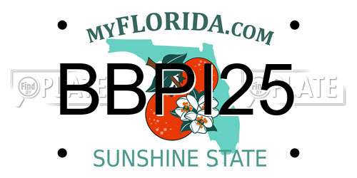 BBPI25 Florida License Plate