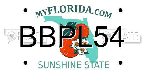 BBPL54 Florida License Plate