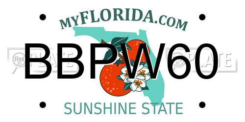 BBPW60 Florida License Plate