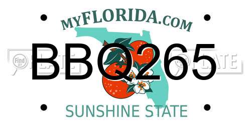 BBQ265 Florida License Plate