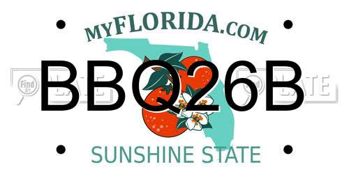 BBQ26B Florida License Plate