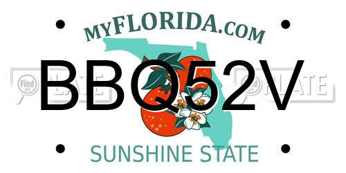 BBQ52V Florida License Plate