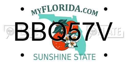 BBQ57V Florida License Plate